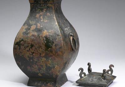 图片[3]-Fang wine vessel with animal-mask ring handles, Warring States period (475-221 BCE)-China Archive